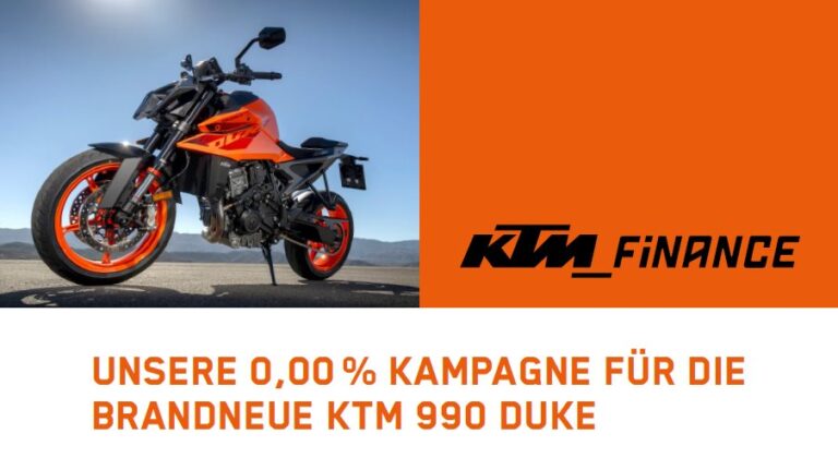 Read more about the article Unsere 0,00 % Kampagne für die brandneue KTM 990 Duke